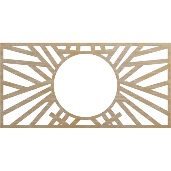 Ekena Millwork Hoover Wood Fretwork Pierced Ceiling Medallion, Hickory, 32"W x 16"H x 11 7/8"ID x 3/8"T CMWP32X16X0375HOHI - main